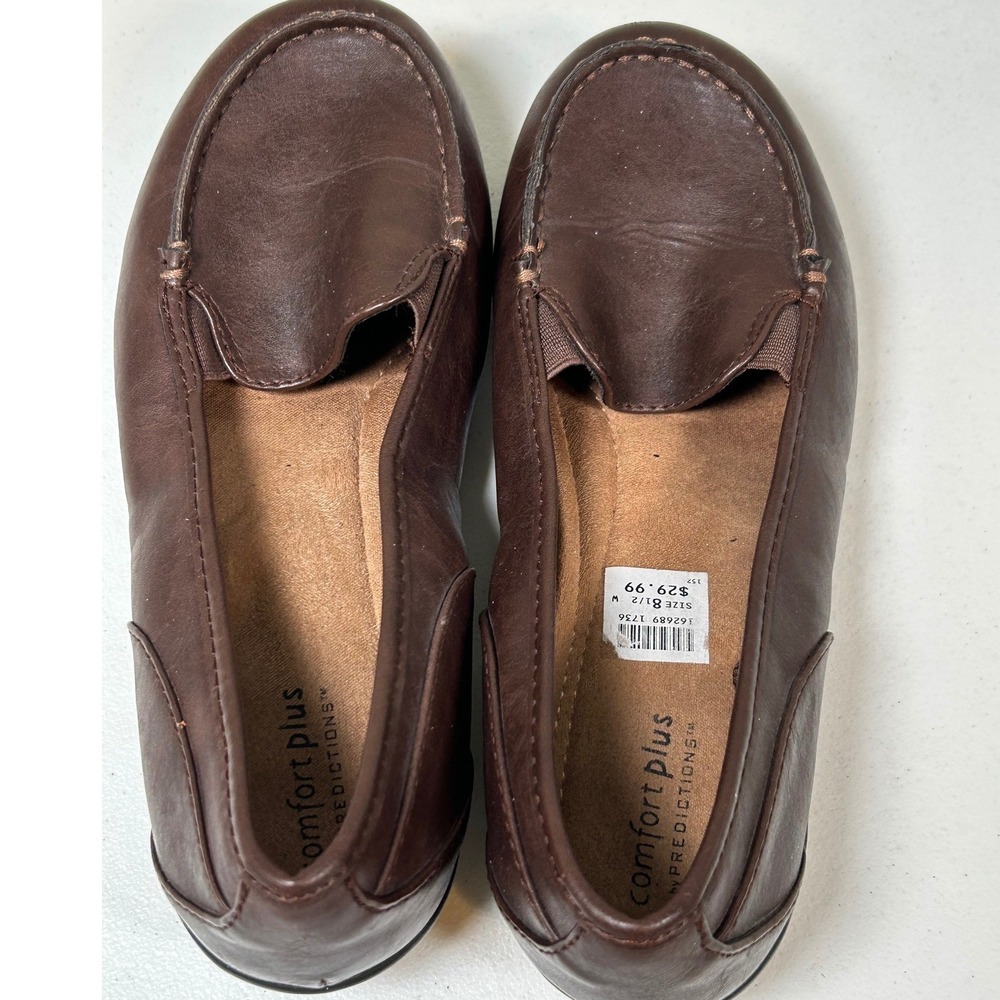 Comfort Plus by Predictions Loafers Womens 8.5W Brown Round Toe Slip On Flats